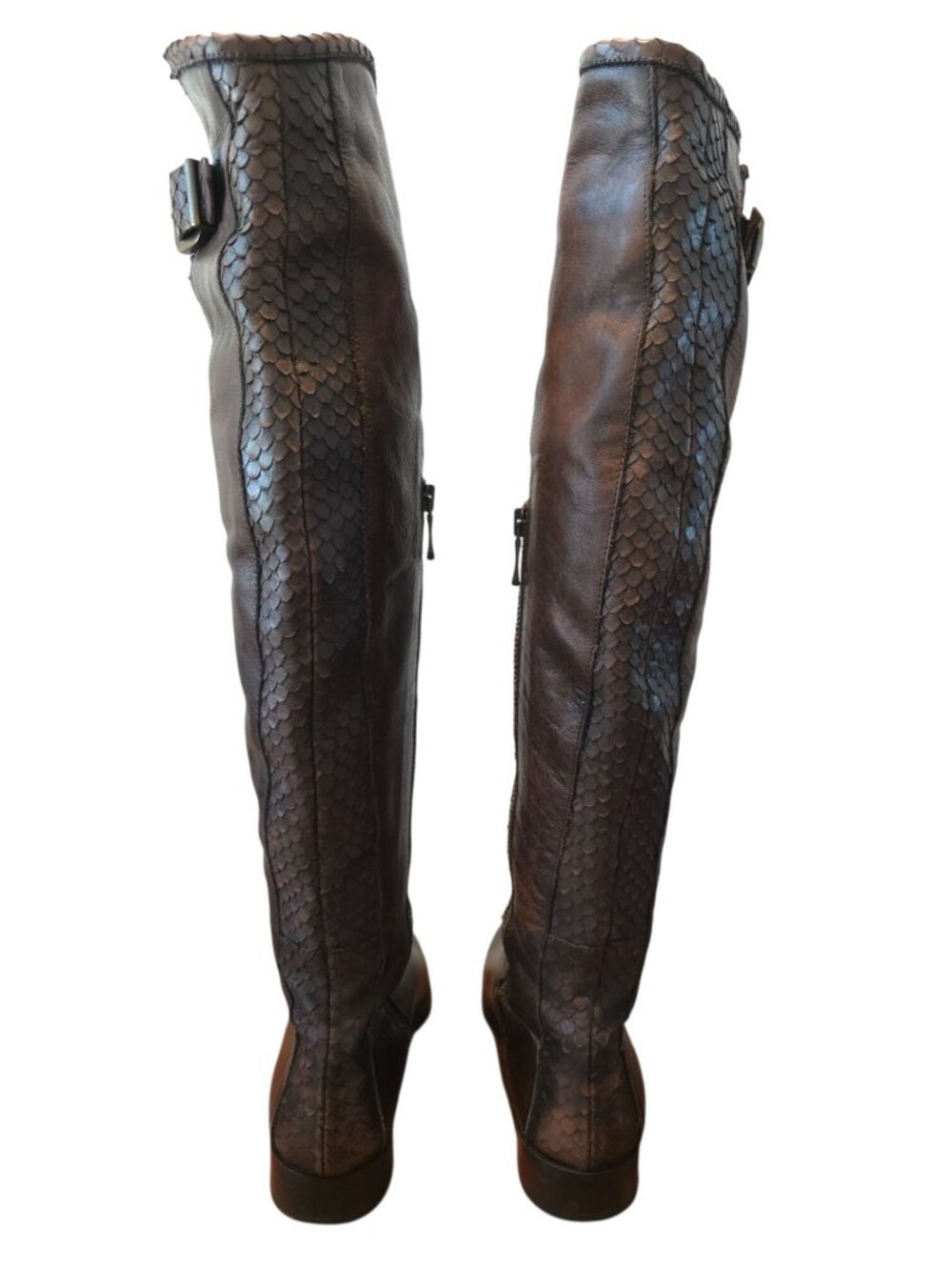 Alberto Bressan Brown Over-The-Knee Leather Boots Womens Sz 35 (5) Made In Italy - Picture 6 of 13